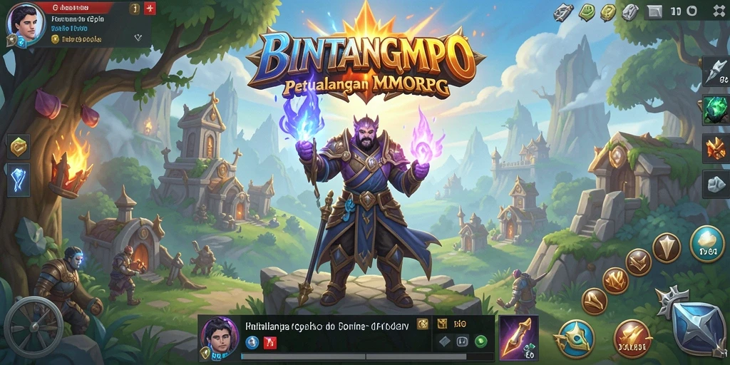 Screenshot gameplay BINTANGMPO yang menampilkan pertempuran epik.