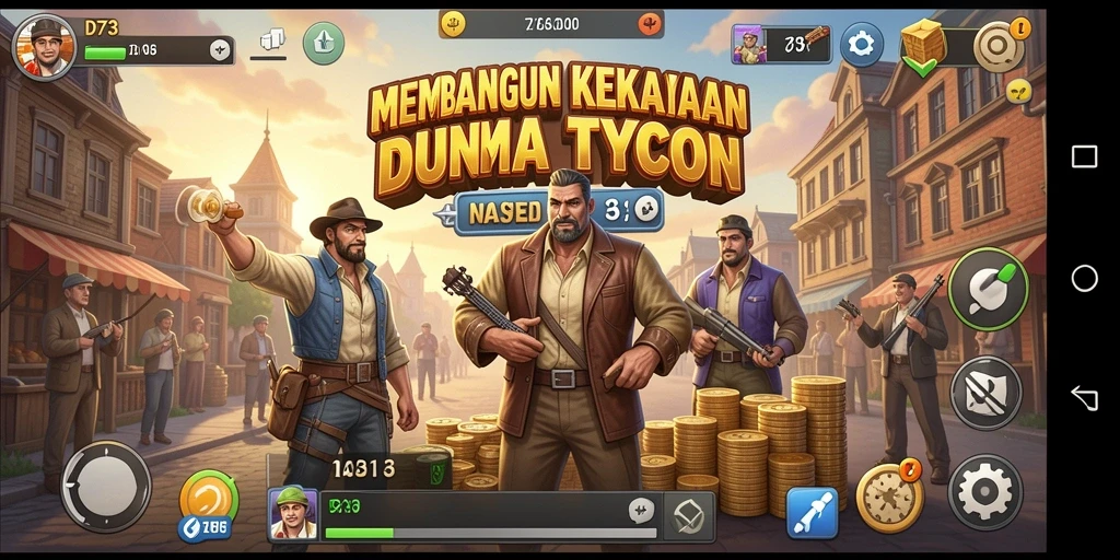 Screenshot D73 menampilkan aksi seru dalam permainan Tycoon.