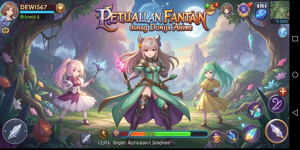 Tangkapan layar utama DEWI567 menampilkan aksi seru dalam dunia anime.