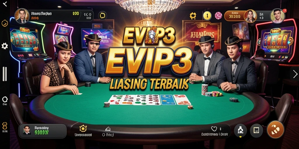 Tampilan gameplay Live Casino yang menarik dari EVIP3 dengan dealer profesional.