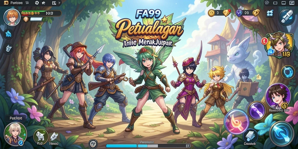 Tampilan gameplay FA99 yang penuh aksi dan karakter Anime yang menarik.