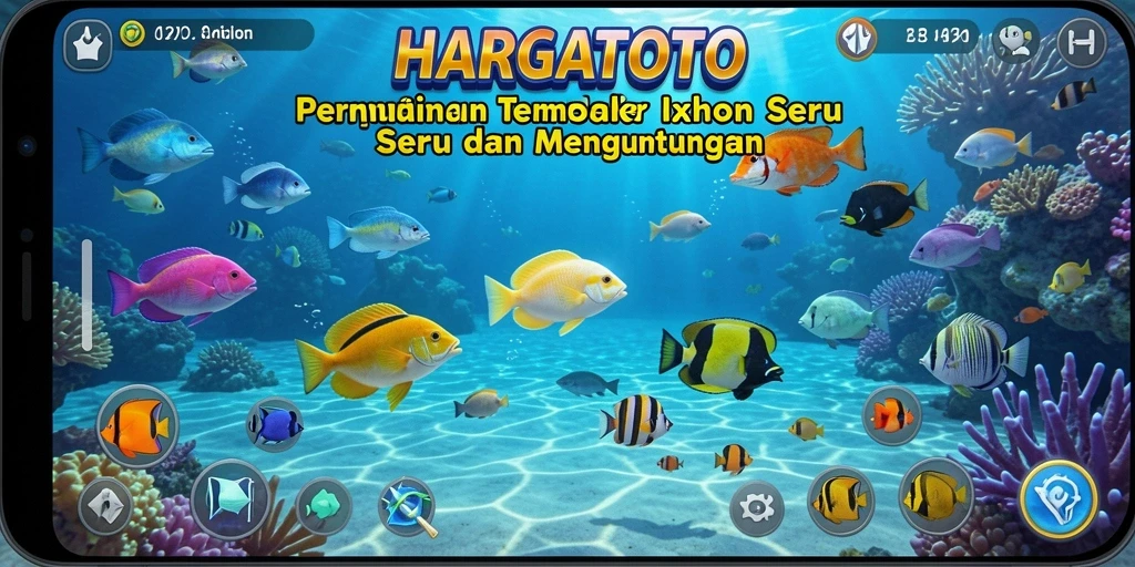 Screenshot gameplay HARGATOTO menampilkan aksi menembak ikan yang seru.