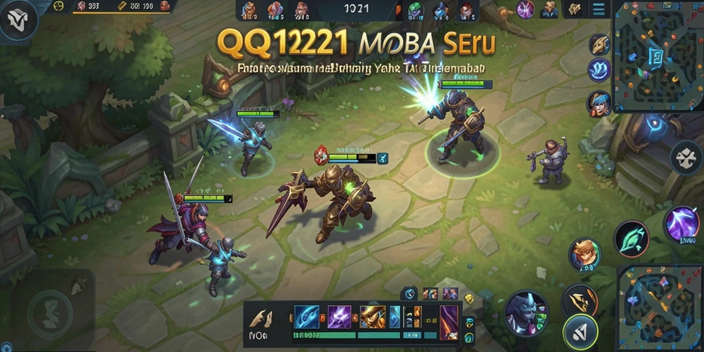 Screenshot gameplay seru di arena MOBA QQ1221.
