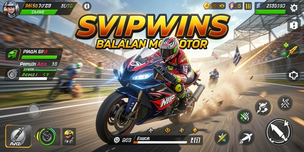 Tampilkan aksi balapan motor yang mendebarkan di SVIPWINS.
