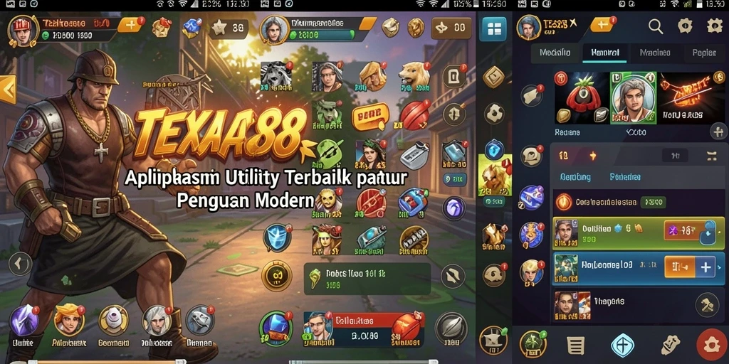 Tampilan modern dan fungsional dari aplikasi TEXAS88.