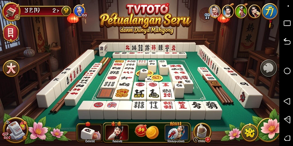 Screenshot dari TVTOTO menampilkan pengalaman bermain Mahjong yang seru.